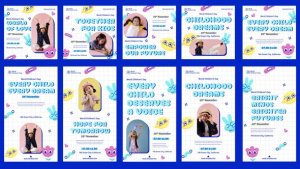 Videohive World Childrens Day Feed and Stories Instagram Openers template preview