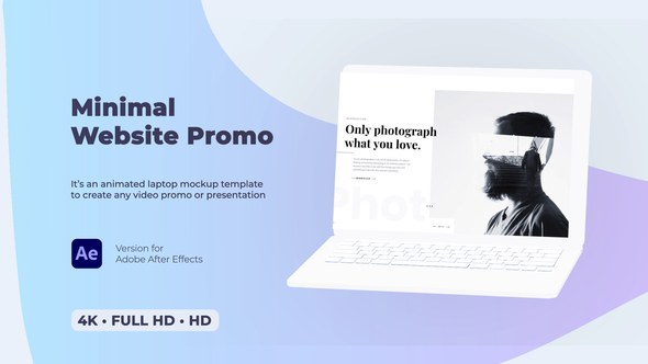 Videohive Minimal Website Promo - Laptop Mockup Product Promo template preview