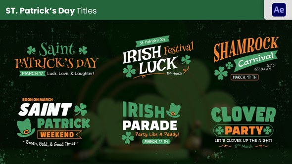 Videohive St Patrick's Day Title Titles template preview