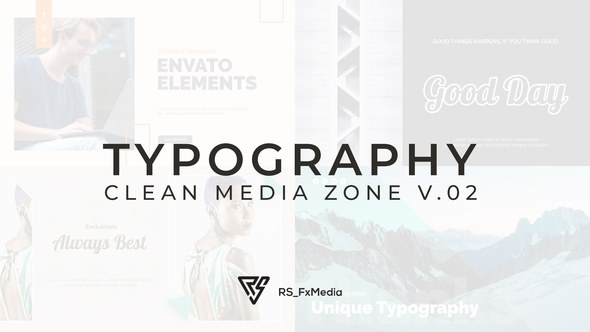 Videohive Typography Slide - Clean Media Zone V.02 Titles template preview