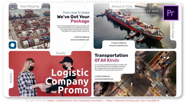 Logistic Company Promo Premiere Pro template preview