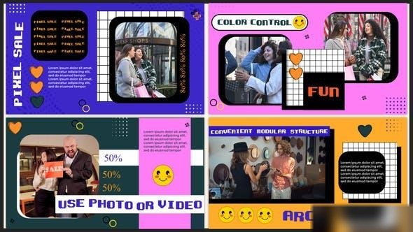 Videohive Pixel Sale Slideshow Openers template preview
