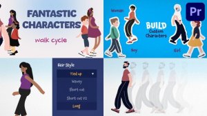 Fantastic Characters Walk Cycles for Premiere Pro Premiere Pro template preview