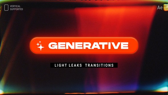 Videohive Generative Light Leaks Transitions | Vertical | After Effects Elements template preview