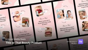 Videohive Social Media Reels - This or That Beauty Product After Effects Template Product Promo template preview