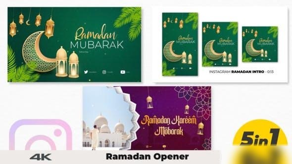 Videohive Ramadan Opener 5 in 1 Ramadan template preview