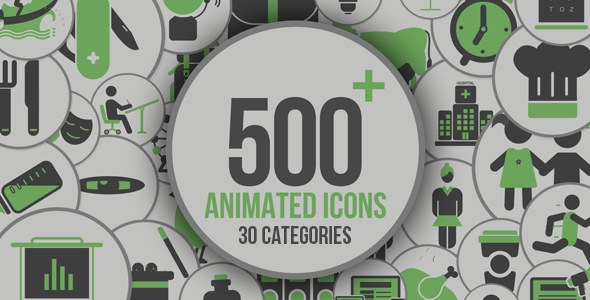 Animated Icons 500+ Video Displays template preview