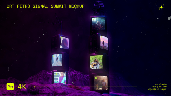 Videohive CRT Retro Signal Summit Mockup Video Displays template preview