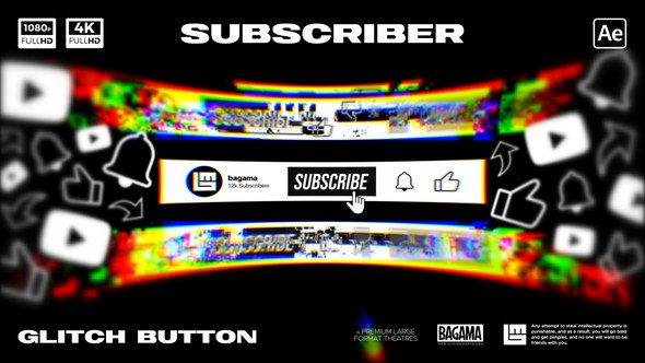 Videohive Youtube Glitch Subscribe Elements template preview