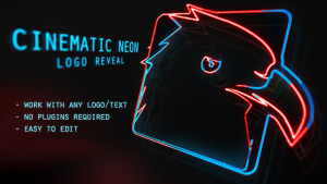 Cinematic Neon Logo Video Displays template preview