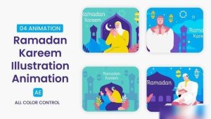 Videohive Ramadan Kareem Illustration Scene Ramadan template preview