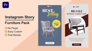 Furniture Instagram Story Mogrt 11 Premiere Pro template preview