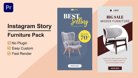 Furniture Instagram Story Mogrt 11 Premiere Pro template preview