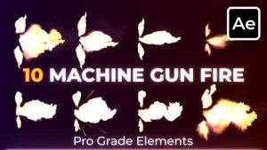 Videohive Machine Guns Muzzle Flash Gunfire Elements template preview