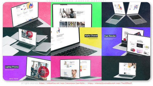 Videohive Laptop Promo Mockup Project Product Promo template preview