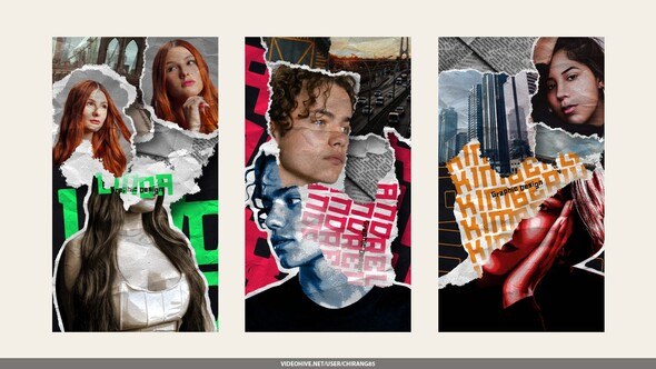 Videohive Collage Elements Paper Stories Broadcast-packages template preview