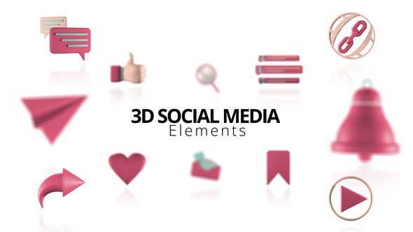 Videohive 3D Social Media Elements Elements template preview