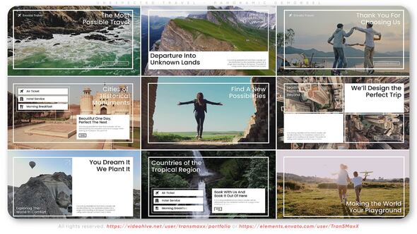 Videohive Unexpected Travel - Panoramic Demo Reel Video Displays template preview