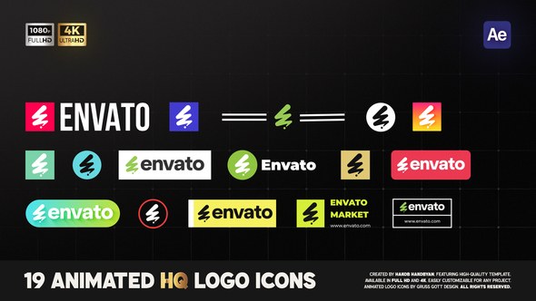 Videohive Animated Logo Icons Logo Stings template preview