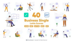 Videohive Business Single Lottie Scenes Elements template preview