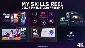 Videohive My Skills Reel Video Displays template preview