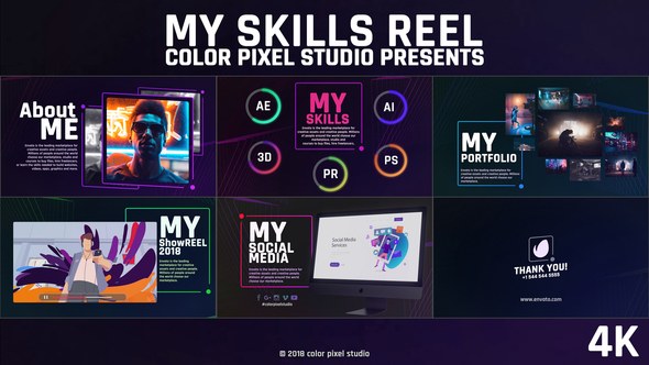 Videohive My Skills Reel Video Displays template preview