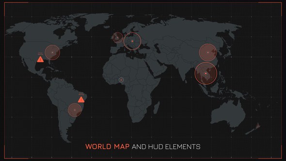 VIDEOHIVE World Map and HUD Elements 38304844 Elements template preview