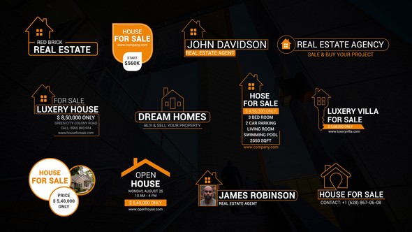 Videohive Real Estate Promotion Titles Elements template preview