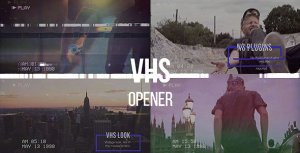 VHS Opener // Modern Glitch Slideshow Video Displays template preview