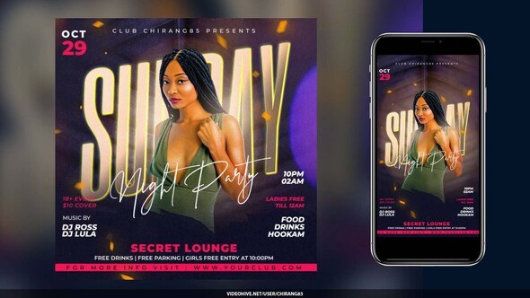 Videohive Night Club Flyer v26 Openers template preview