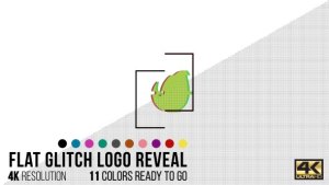 Videohive Flat Glitch Logo Reveal Logo Stings template preview