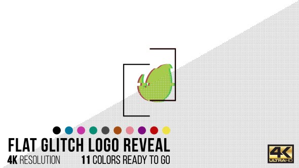 Videohive Flat Glitch Logo Reveal Logo Stings template preview