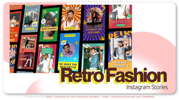 Videohive Retro Fashion Instagram Stories Titles template preview