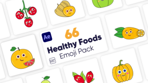 Videohive Healthy Food Emojies for After Effects Product Promo template preview