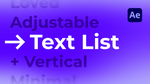 Videohive Text List Titles template preview