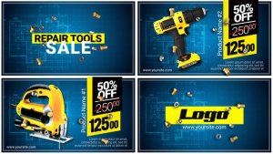 Repair Tools SALE Video Displays template preview