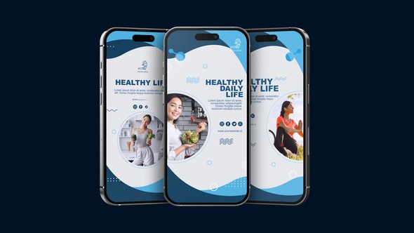 Videohive Healthy Life Concept Instagram Reel Video Displays template preview
