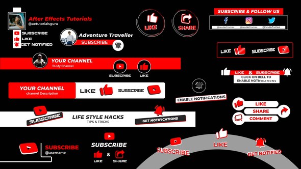 Videohive Subscribe Lower Thirds 43780552 Elements template preview