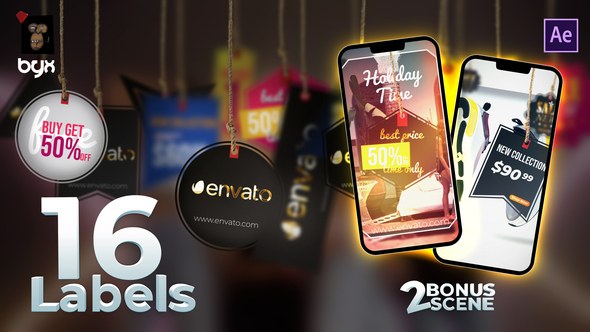 Videohive Swinging Tags Elements template preview