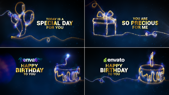 Videohive Birthday Wishes Intro // Happy Birthday Wishes Openers template preview