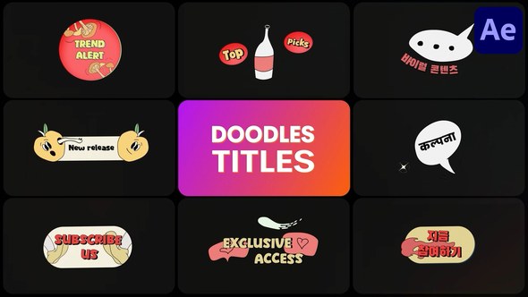 Videohive Colorful Doodle Titles for After Effects Titles template preview
