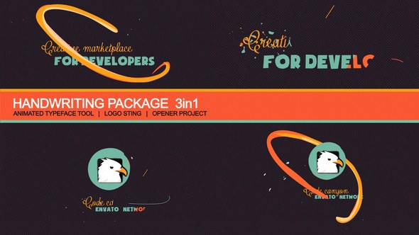 Handwriting Package: Animated Typography Video Displays template preview