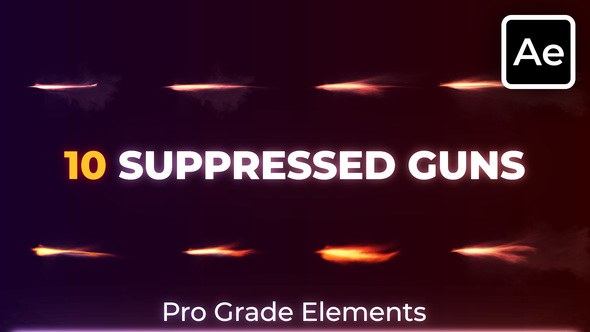 Videohive Suppressed Gunfire | Silencer Muzzle Flashes Elements template preview
