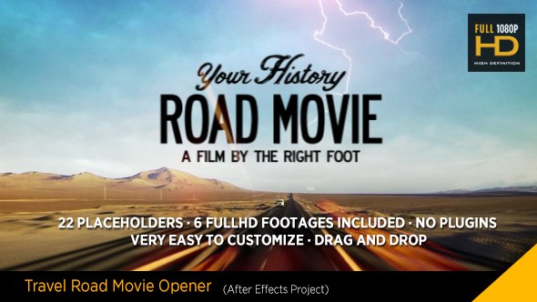 Travel Road Movie Video Displays template preview