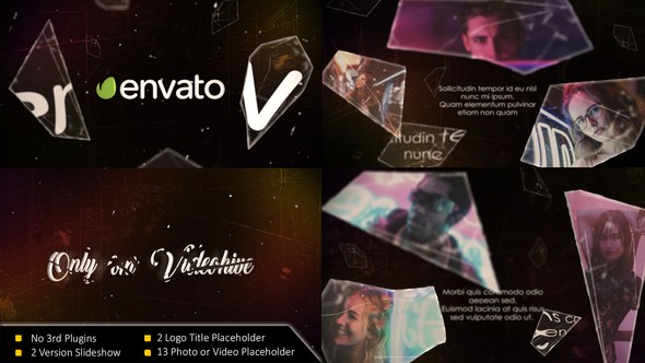 Videohive Shatter Glass Slideshow Video Displays template preview
