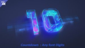 Videohive Countdown Digits Hightech Black Logo Stings template preview
