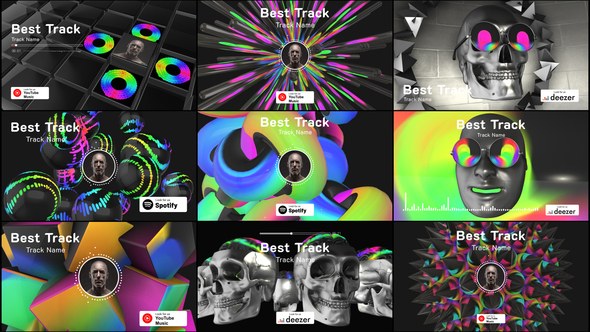 3D Music Visualizer Video Displays template preview