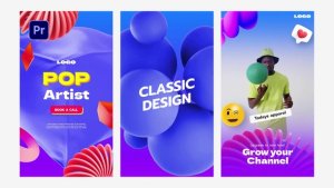 3D Social Media Post Premiere Pro template preview
