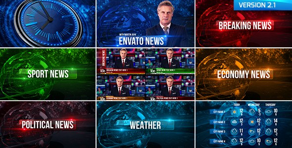 Broadcast Design News Package Video Displays template preview