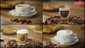 Coffee AE Mockup | Espresso Americano Cappuccino Coffee to Go Video Displays template preview